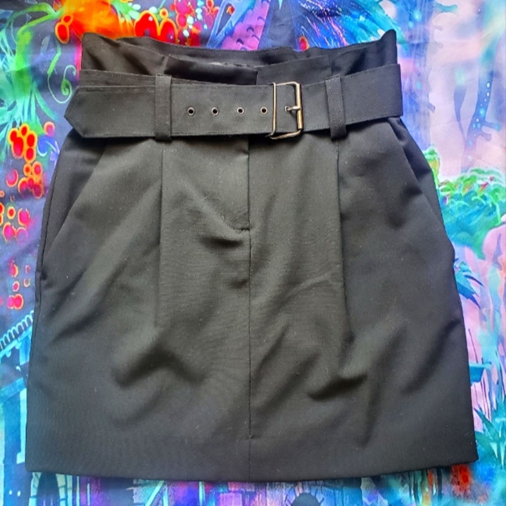 Express Design Studio With Belt Casual High Waisted Skirt Black Size 0